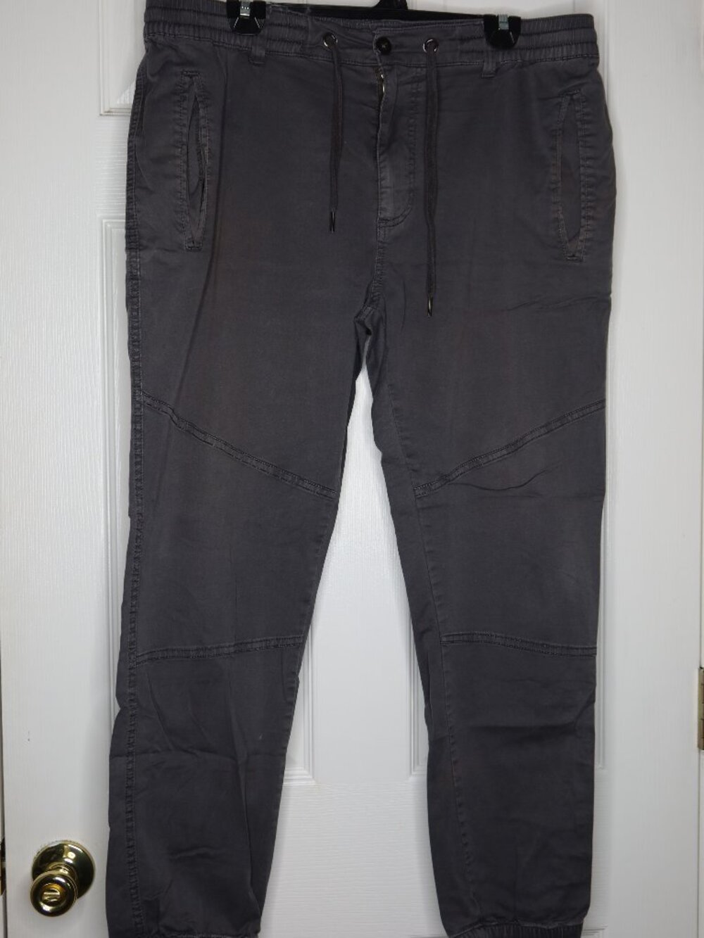 Iron Co Chino Joggers Men’s S Dark Gray Tapered Drawstring Large